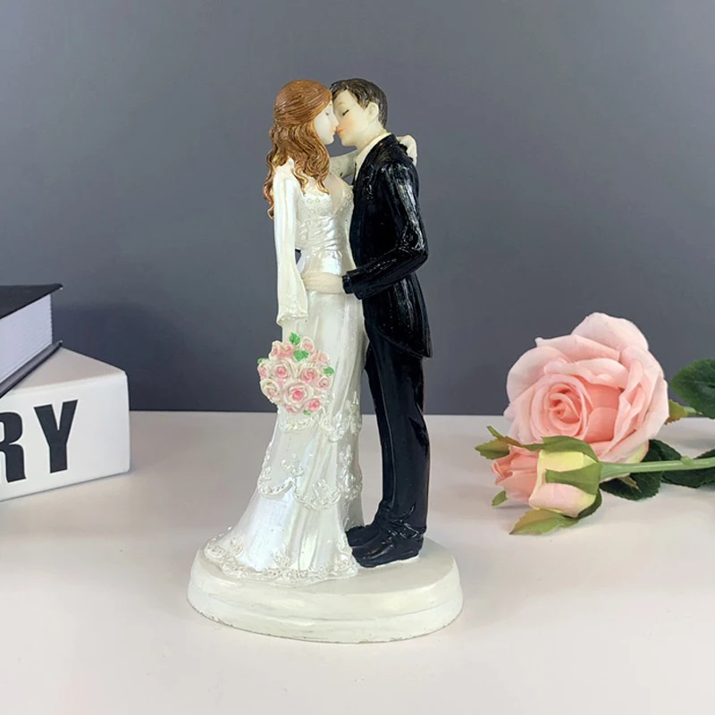 Décoration de gâteau de mariage élégante pour mariée et marié, adaptée aux décorations d'anniversaire, de réception nuptiale et de fête de fiançailles