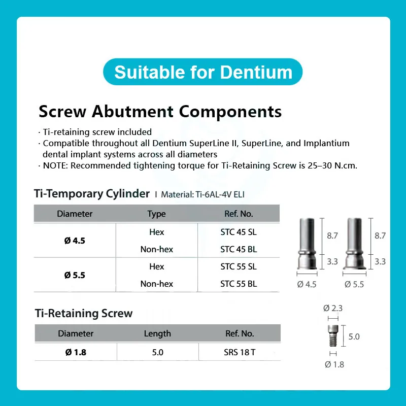 Dental Composite Temporary Platform Titanium Base Immediate Restoration Replacement Healing Protective Cap Suitable for Dentium