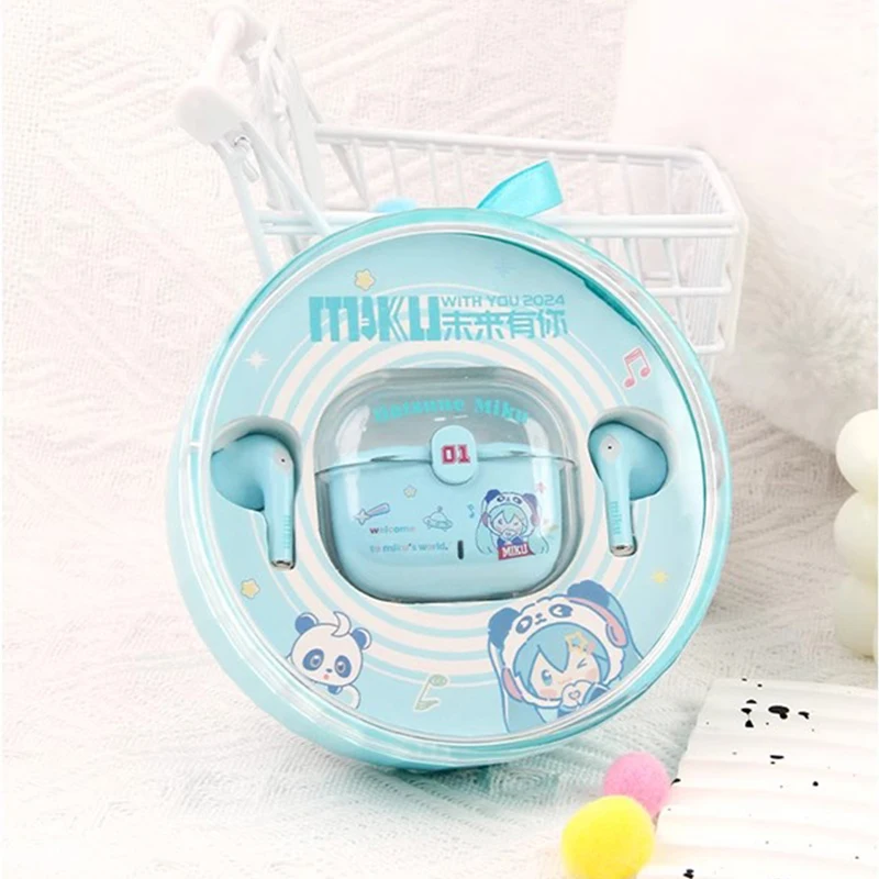 

Hatsune Miku Bluetooth Earbuds In-Ear Wireless Headphones Anime Peripheral Headset Gift Box Toy Gift