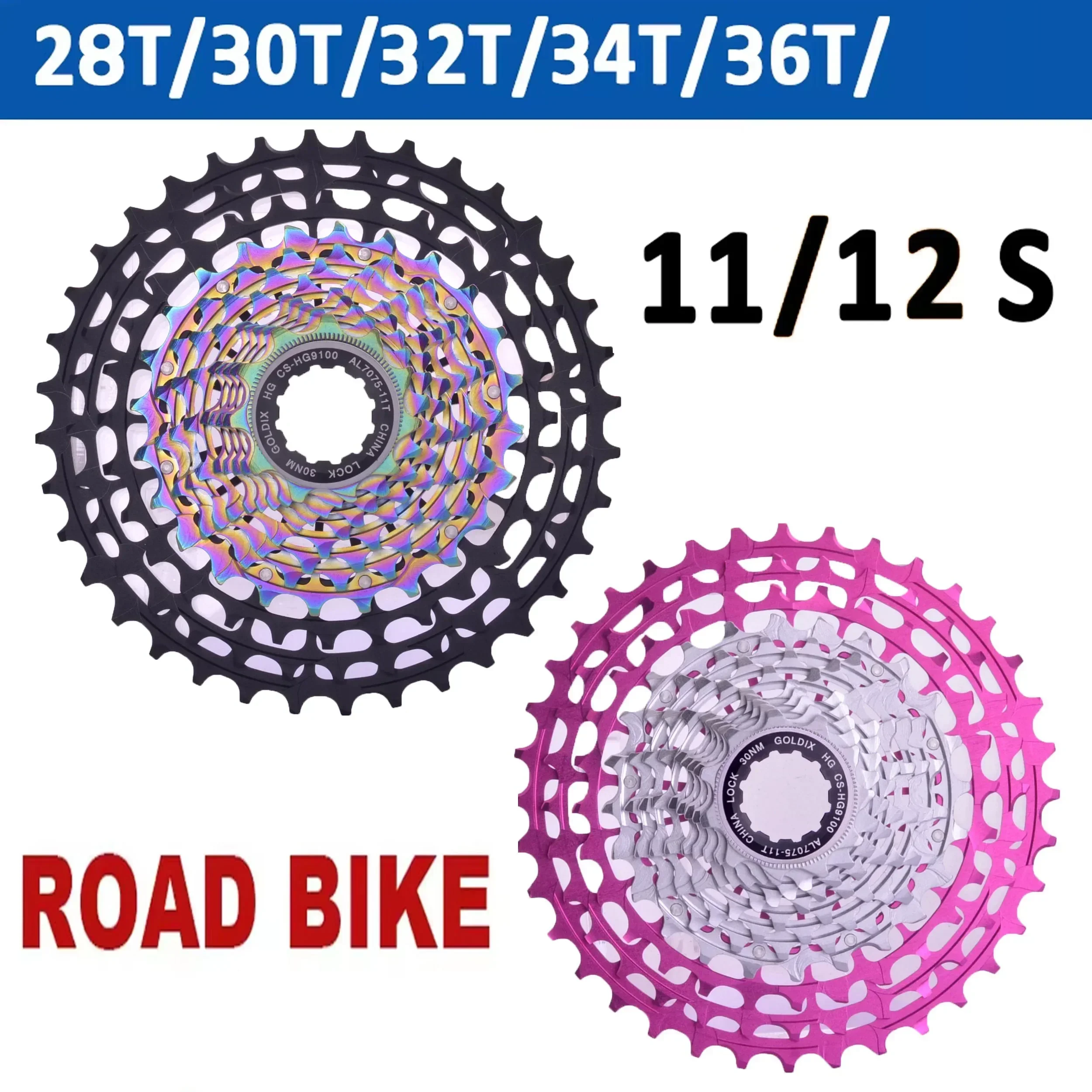 Ultralight Road Bike cassette 11s 12s 36t 34T 32T 30t 28T CNC Hollow HG Freewheel Sprocket 11v 12v Speed Bicycle Chain Wheel