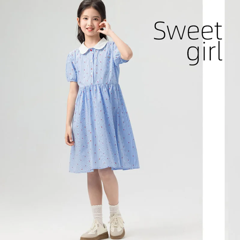 Short Sleeved Dresses For Kids New 2026 Summer Teenager Little Girl Dress Size 5 6 7 8 9 10 11 12 13 14 15 16 17 18 19 20 Years