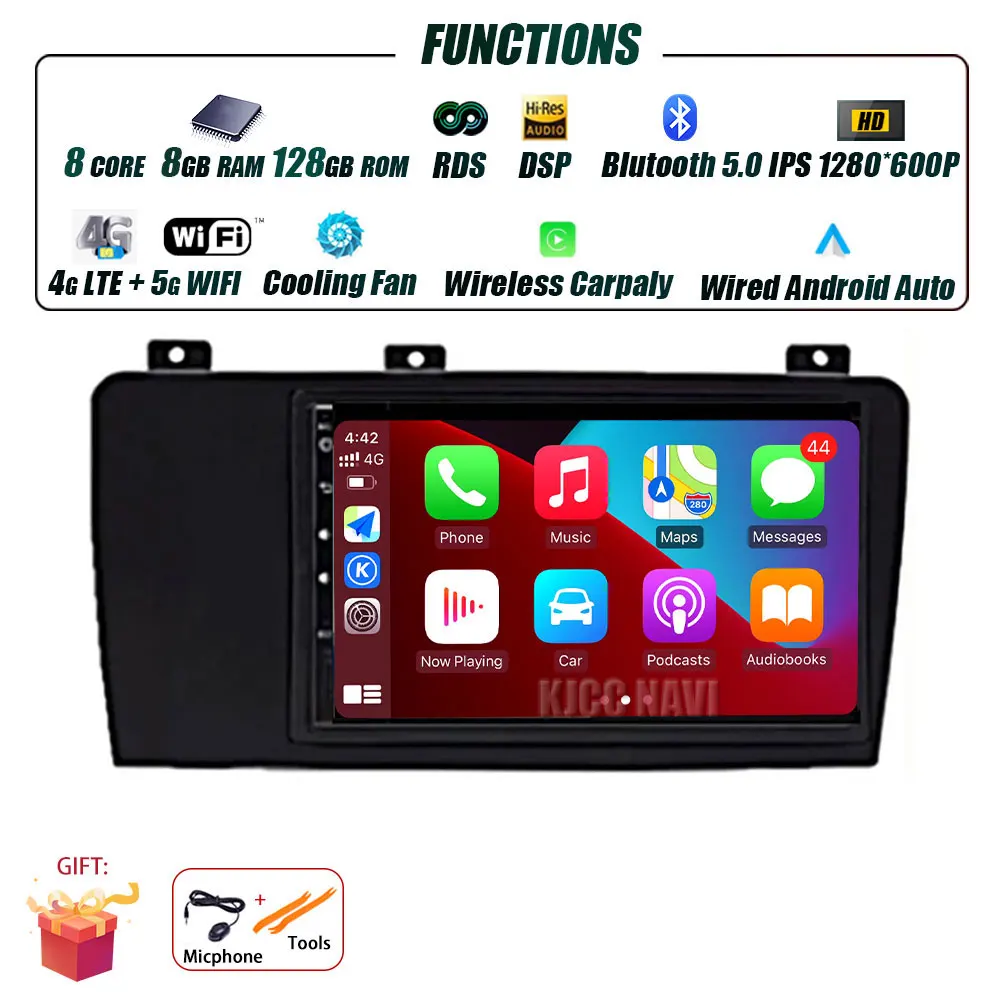 7Inch Android 15 Voor Volvo XC70 V70 S60 2005 - 2009 Autoradio Multimedia Speler Navigatie GPS Draadloze Carplay 4G WIFI