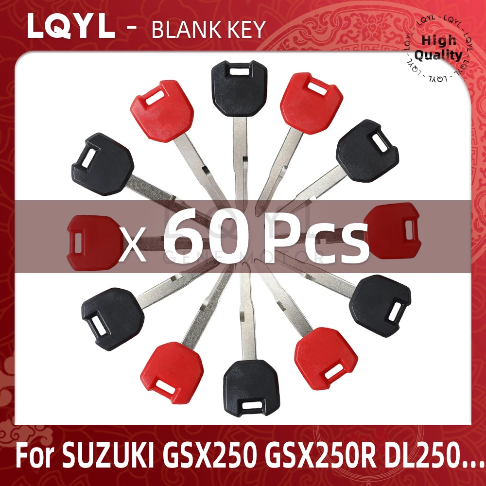 60Pcs Blank Key Motorcycle Replace Uncut Keys For SUZUKI V-STrom 250 GSX250R DL250 GSX250 R DL250