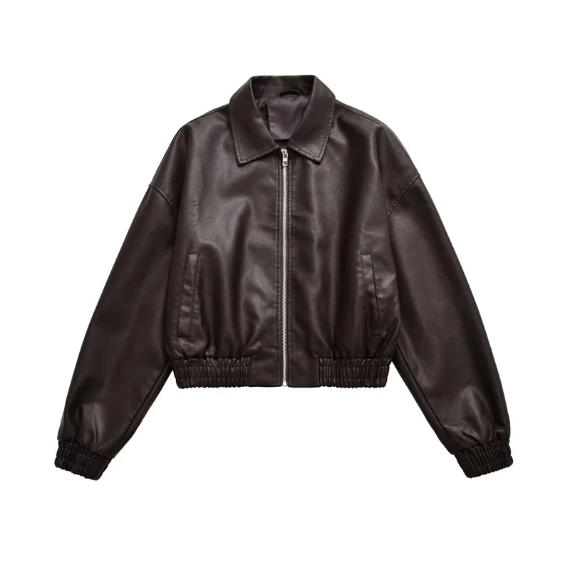 여성용 하이스트리트 캐주얼 PU 가죽 재킷 가을/겨울 신상 패셔너블 스트리트웨어