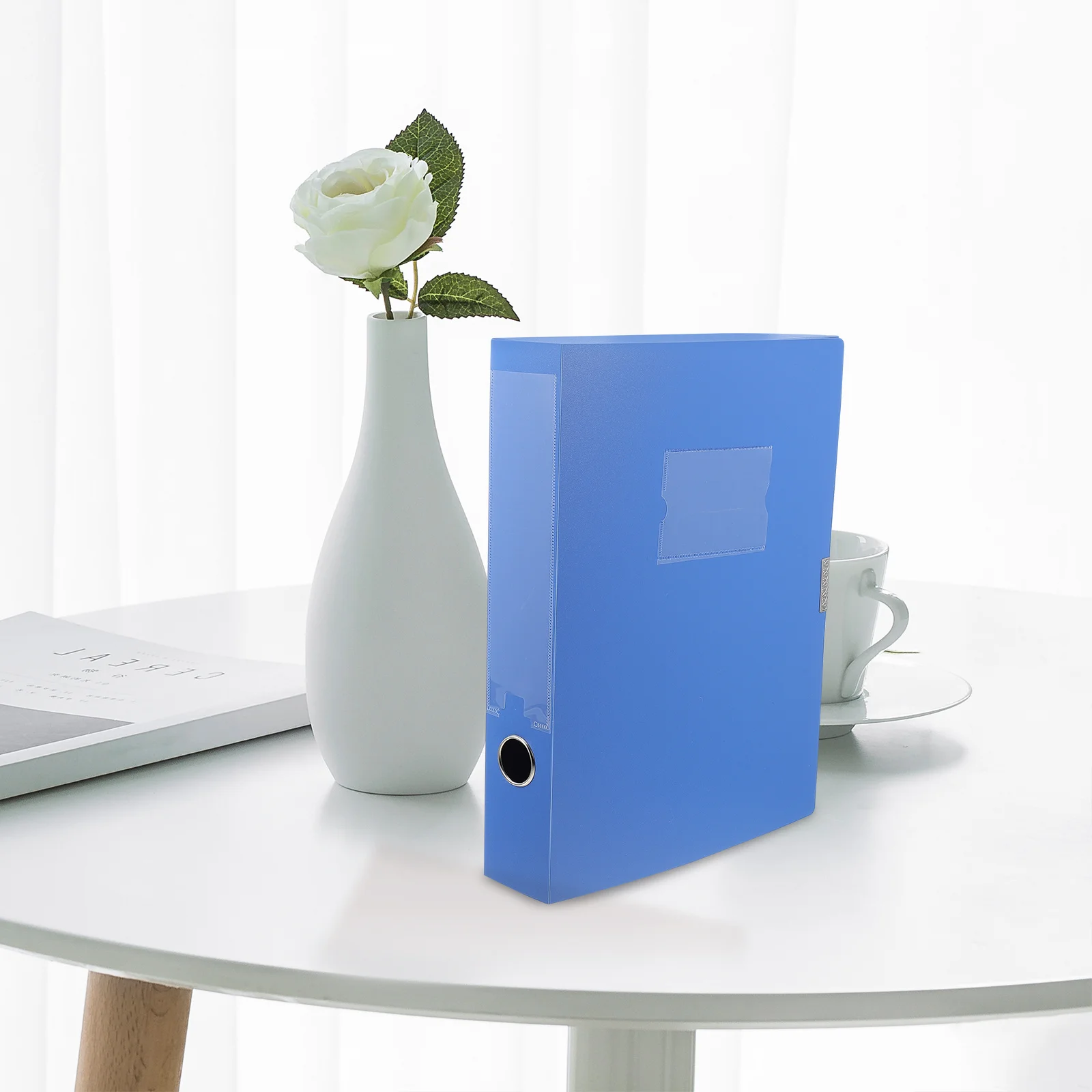 

5Pcs Plastic File Box Foldable Document Storage Box Thickened File Organizer Office Folder Portable Files Holder