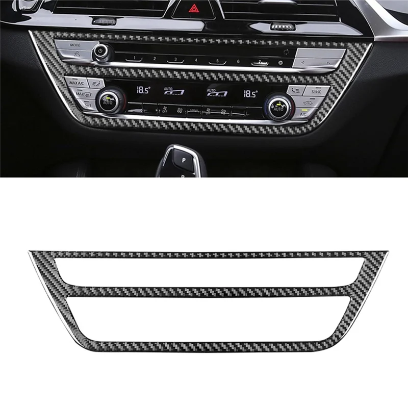 متفوقة لسيارات BMW 5 Series G30 G38 2018-2021 ألياف الكربون سيارة التحكم المركزي CD لوحة أزرار غطاء الكسوة استبدال الداخلي الاسمية