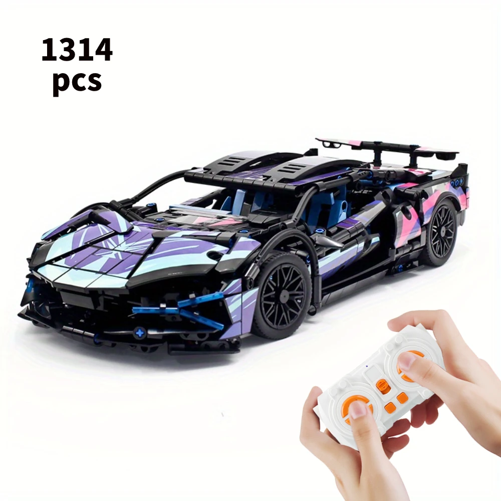 Technical Expert Famous Racing Sport Remote Control Car Model Building Blocks  Speed Vehicle Super Moc Bricks Toys For Boys Gift