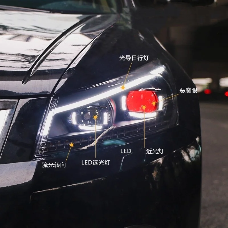 

Headlight Assembly For Honda Accord 8th 2008-2013 modified Lens LED Daytime Running Light Turn signal