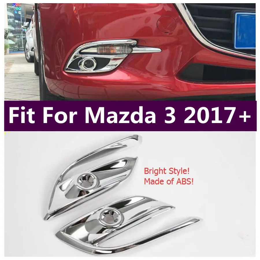 

ABS Chrome Front Fog Light Lamp Decoration Frame Cover Trim Fit For Mazda 3 2017 2018 Car Accessories