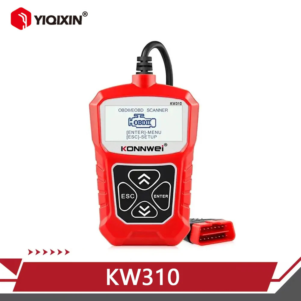 KW310 Scanner Car Diagnostic Tool Code Reader Check Engine Light Erasing Codes Read Vehicle Information For OBD 2 Car After 1996
