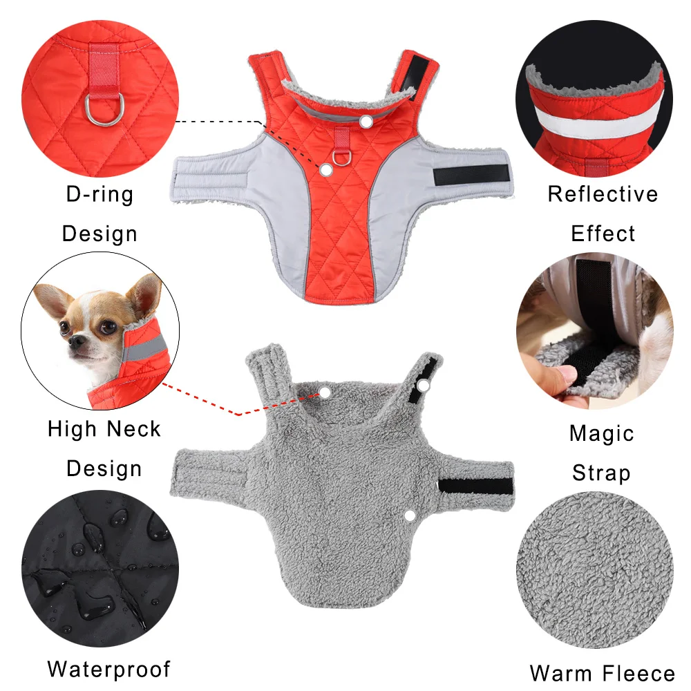 Pet Cat Clothes For Small Medium Cats Dogs Winter Waterproof Coat Reflective Kitten Clothing Warm Fleece Sphynx Jacket Outfits 3
