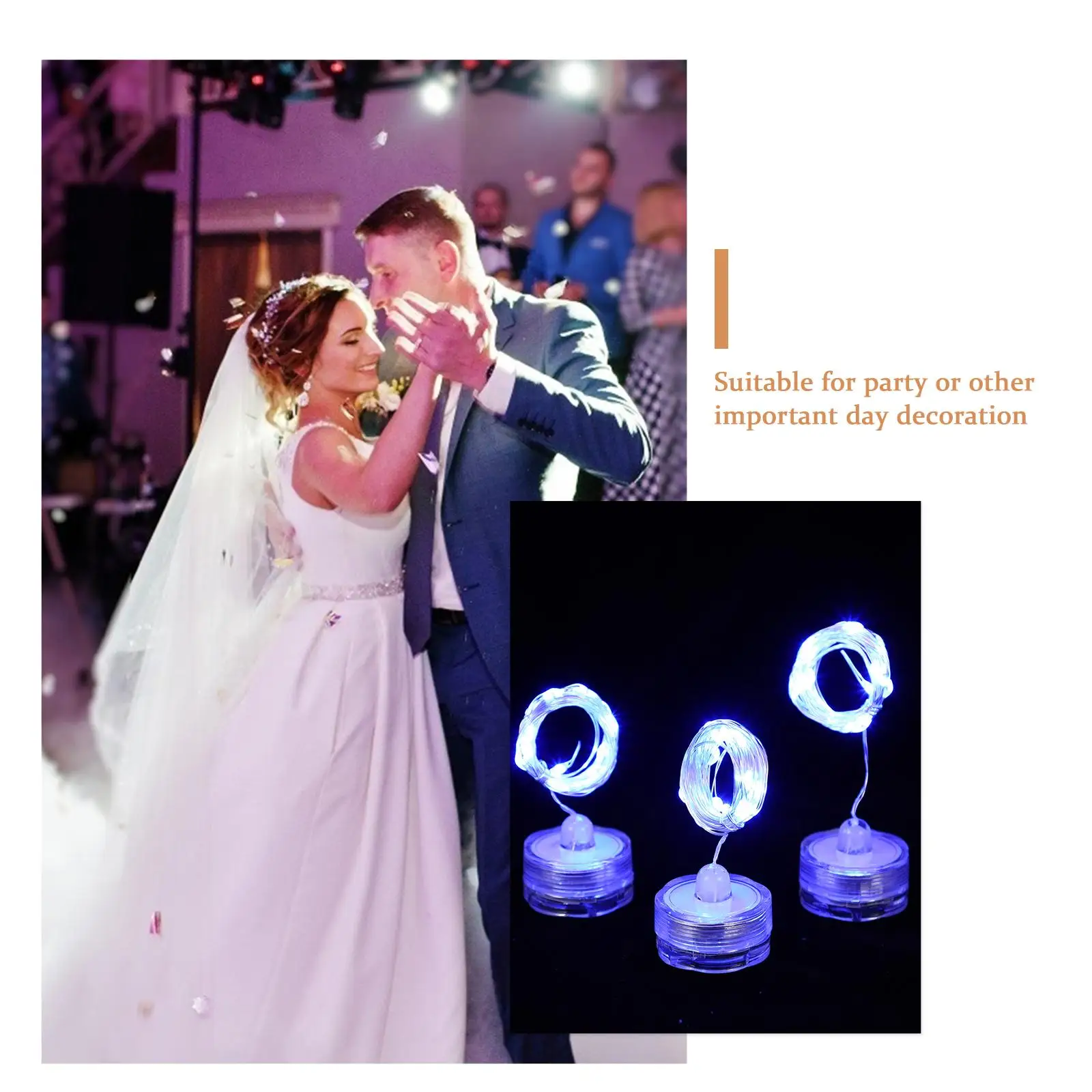

Candle Copper Wire Light String 2M 20LEDs Waterproof Fairy Lights Submersible Diving Lamp Party Decoration Plum Style Battery
