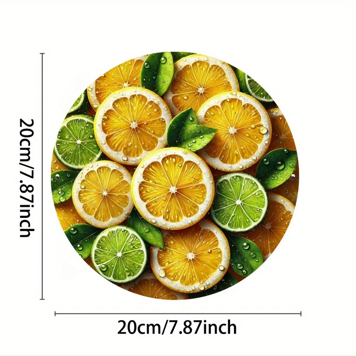 Citrus Slice Iron Wall Art for Kitchen, Home Decor with Engraved Lemon and Lime Design