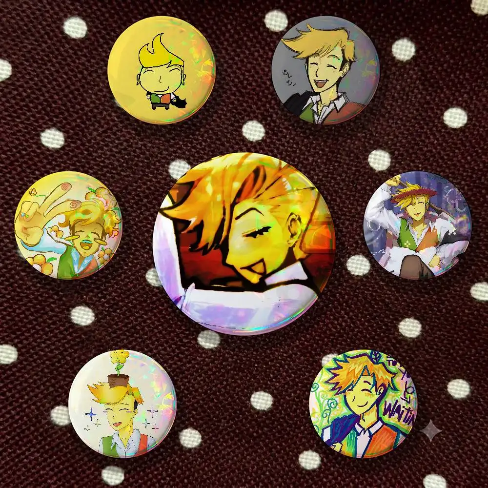 D-Deltarune Flowery 32/44/58mm Handmade Pins Round Brooch Badge Backpacks Clothes Jewelry Gifts