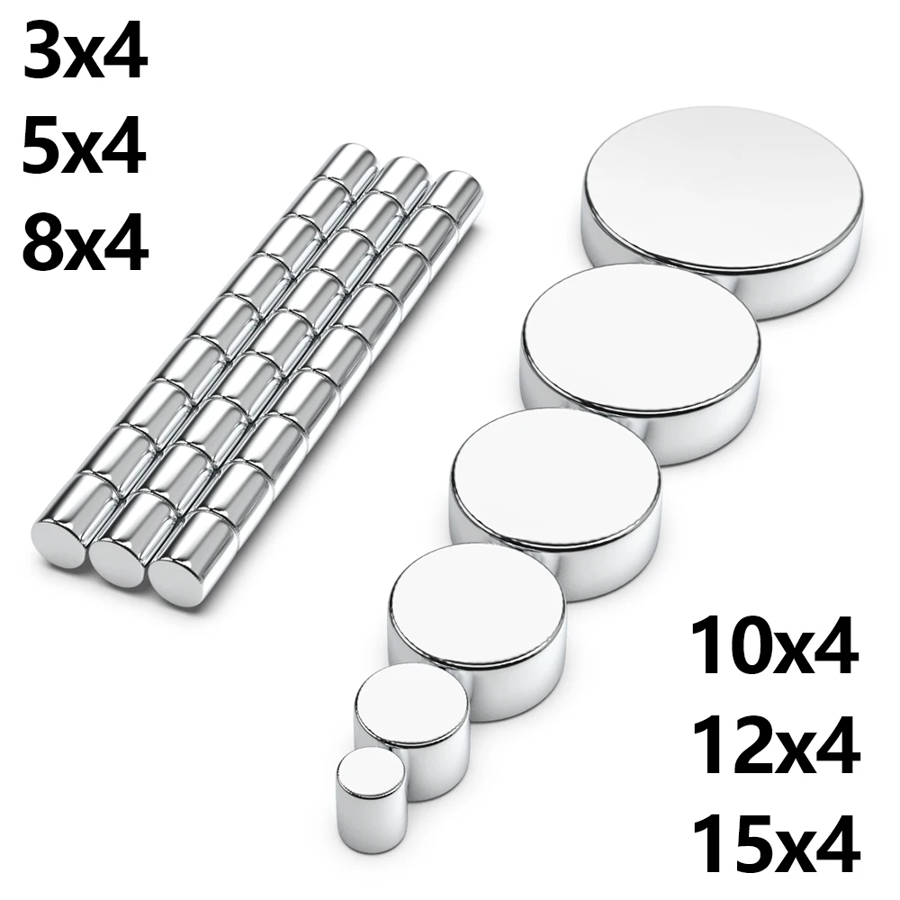 

Super Strong Magnet 3x4,5x4,8x4,10x4,12x4,15x4mm N35 Round Magnetic NdFeB Neodymium magnet Powerful Disc imanes