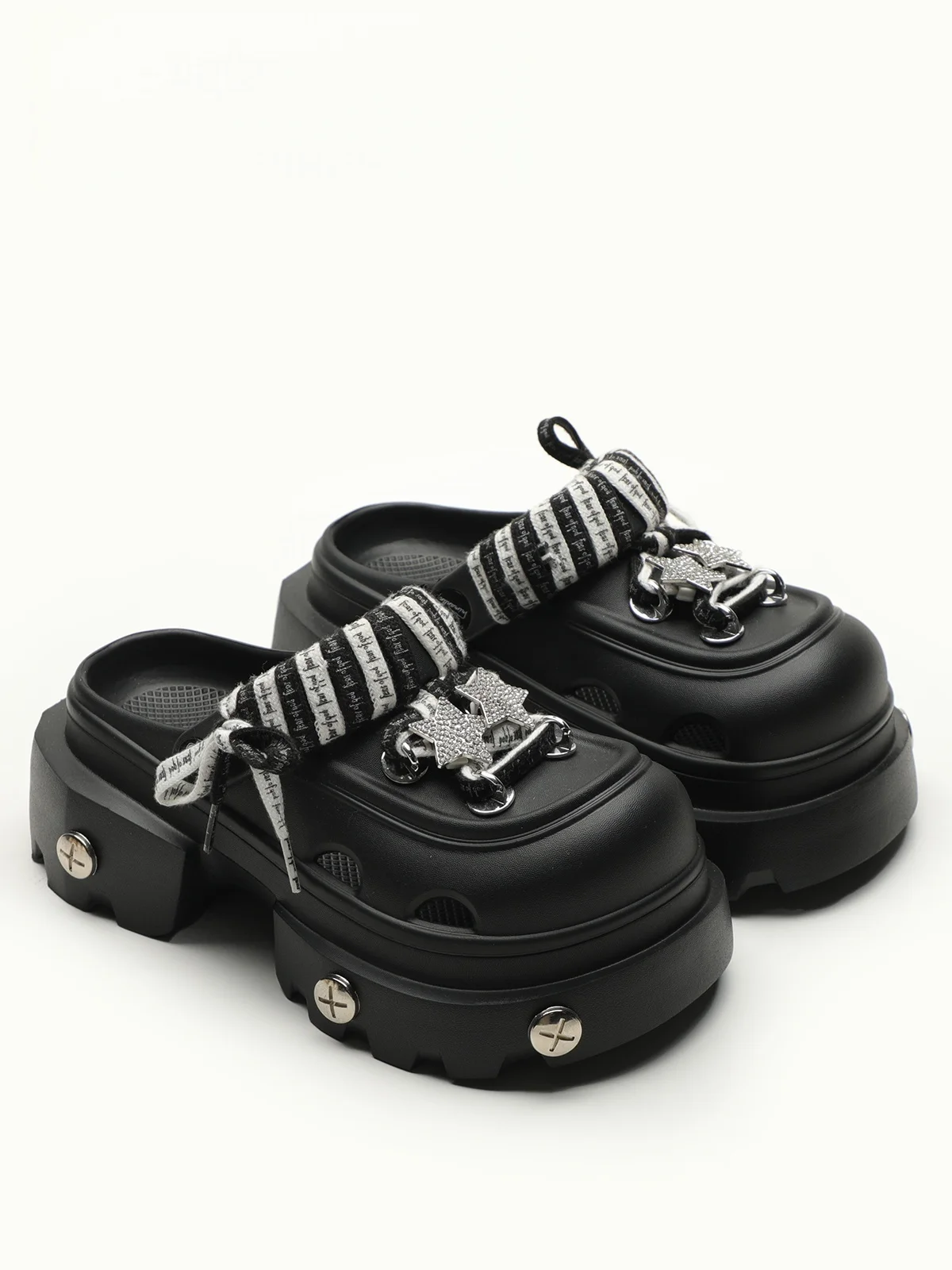 

Garden Shoes 2025 New Slippers DIY Bow Platform Sandals For Women Summer Thick Sole Beach Slides Woman Flowers Non Slip Clogs