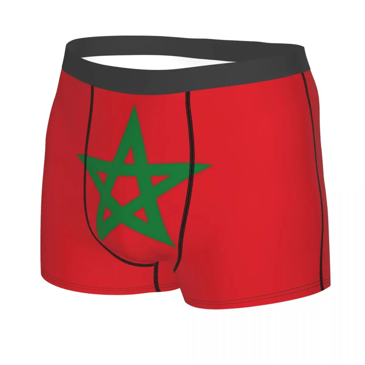 Custom Male Sexy The Flag Of Morocco Underwear Moroccan Patriotic Boxer Briefs Stretch Shorts Panties Underpants