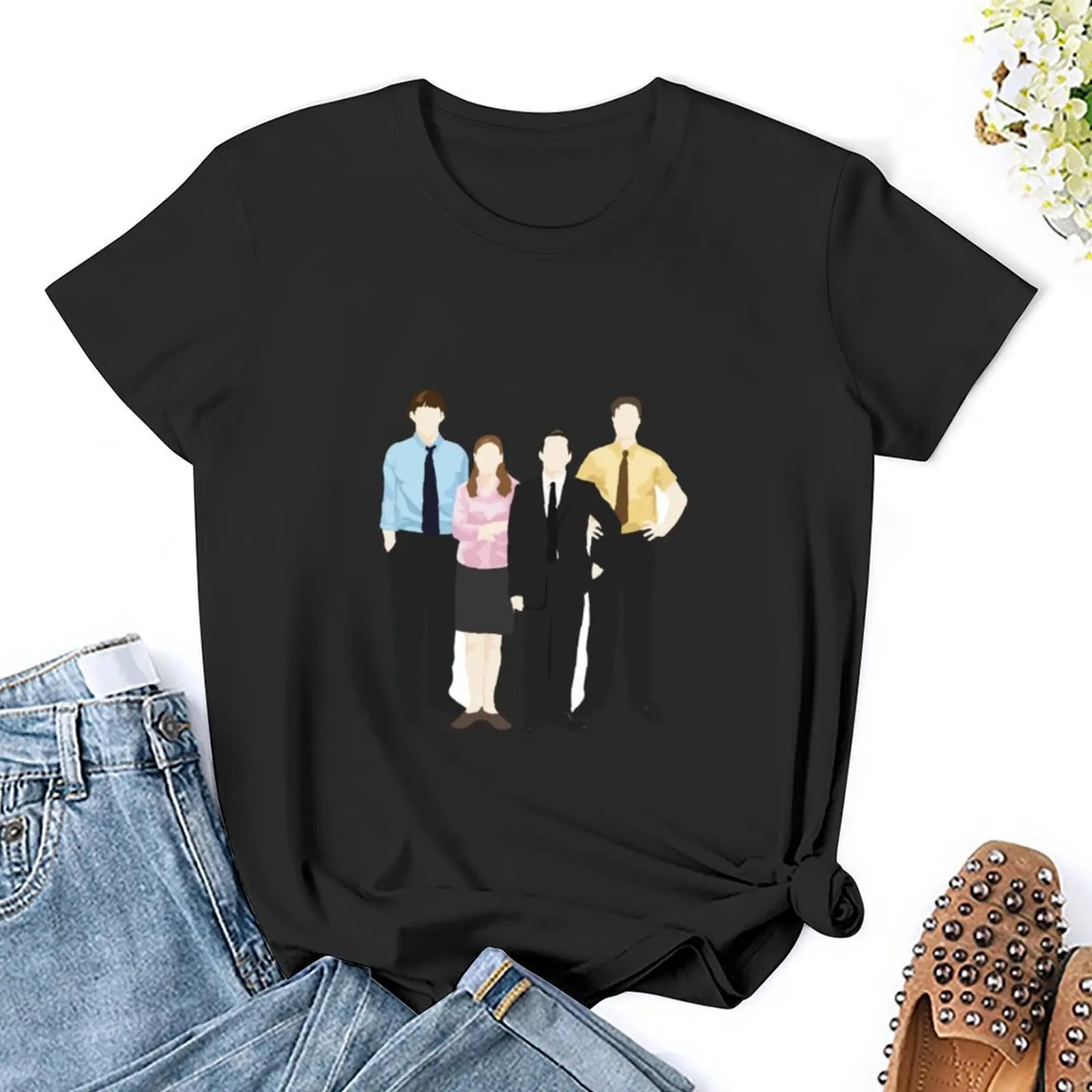 The Office Sticker T-Shirt lady clothes Blouse summer top western t-shirt dress for Women