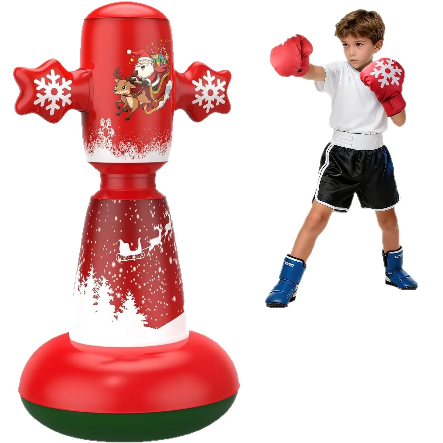 Punching Bag 360 Degree Rotation Base Self Righting Tumbler Safe PVC Inflatable Easy Storage