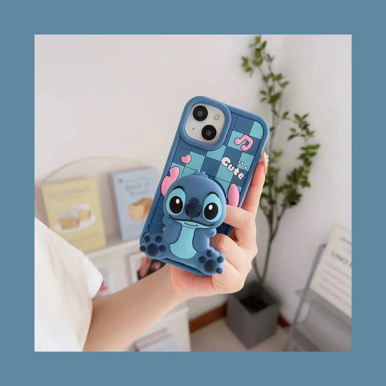 Dla iPhone 15 14 13 12 11 Pro Max Case Cute ścieg Holder miękkie silikonowe miękkie etui