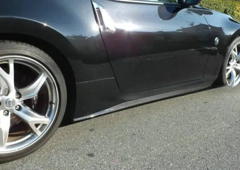 SAAR مناسبة لنيسان 370Z ألياف الكربون تعديل الجانب أجزاء شيطان Z34 تنورة السيارة المحيطة الصغيرة اللوحة السفلية S #6