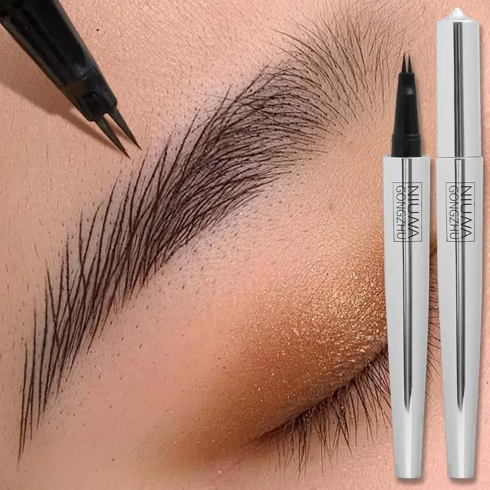 2Point Wild Eyebrow Pen Lasting Easy To Grip Eyebrow Tattoo Waterproof Ultra-fine Liquid Lying Silkworm Brow Pen Korean Makeup