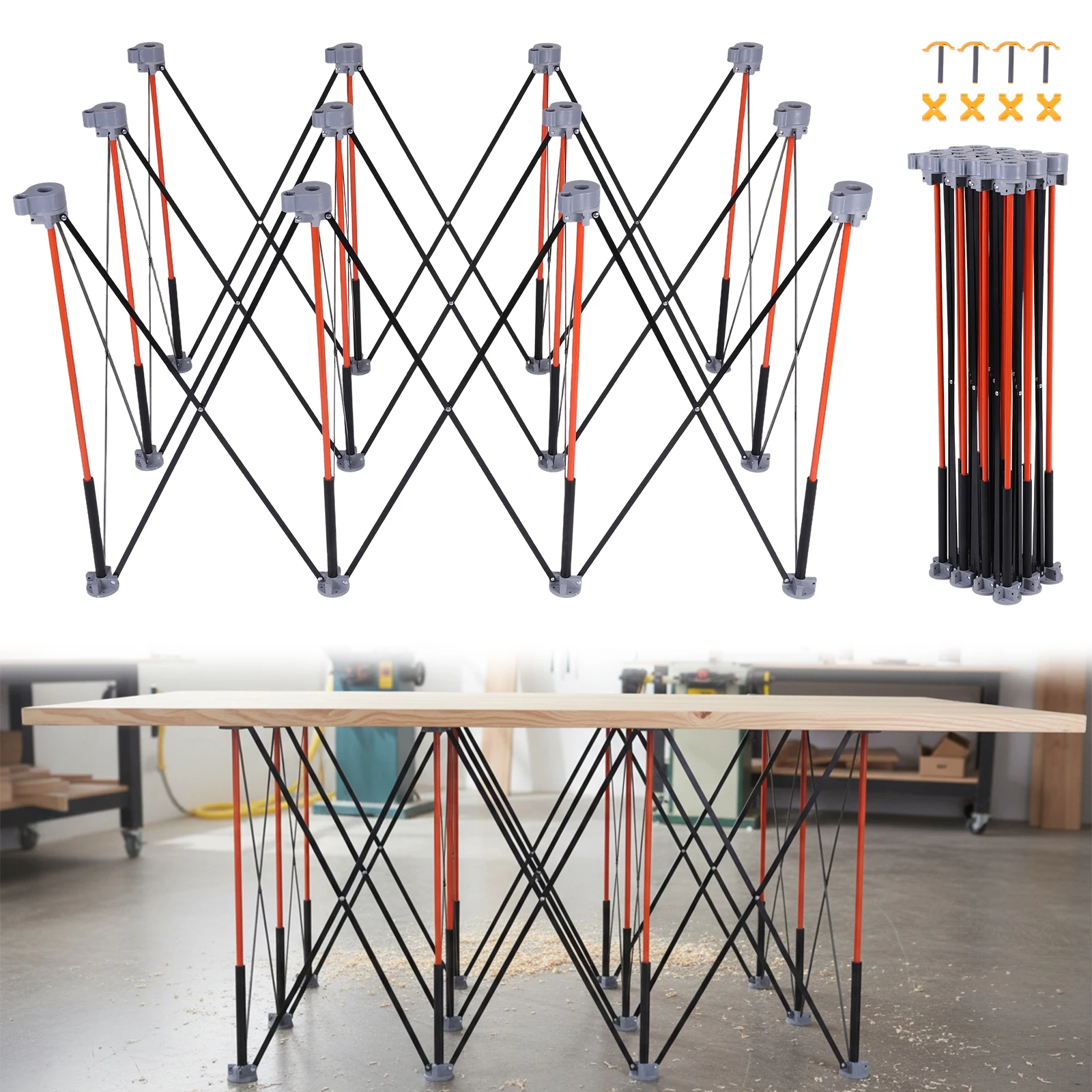 

36-дюймовая портативная складная рабочая стойка с ремнем для переноски, складной рабочий стол