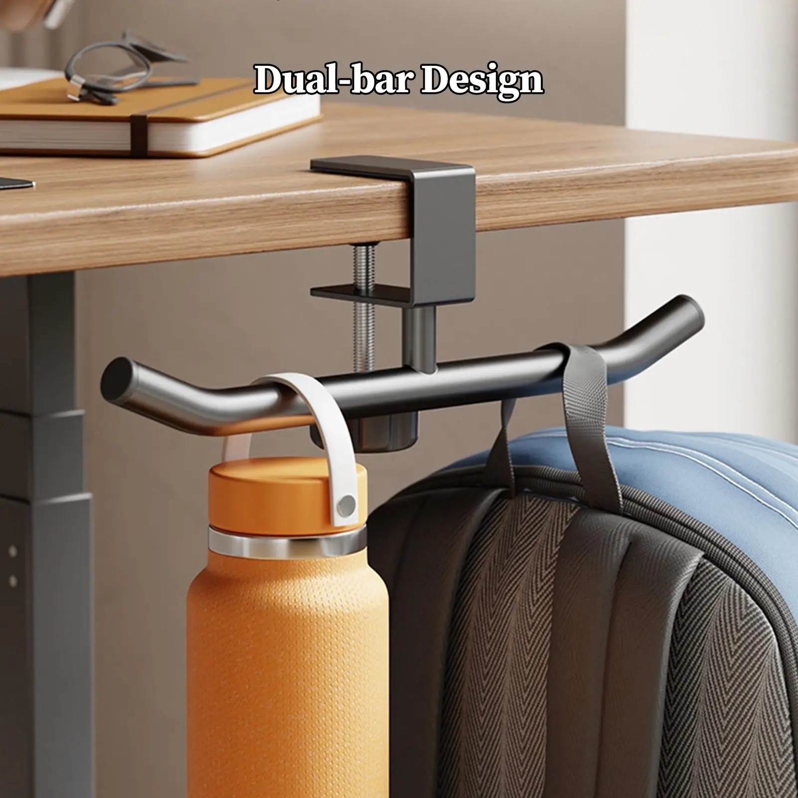 

Усиленный настольный органайзер-держатель для сумок с регулируемым зажимом, двойная конструкция, портативный крючок для сумок для дома и кофейни