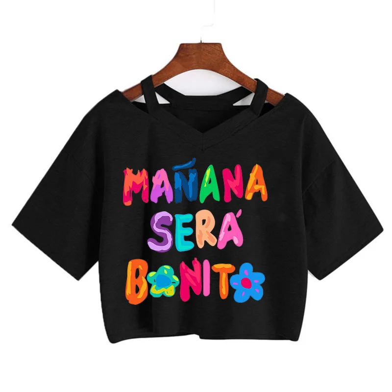 Music Karol G Heart Crop Tops Women Manana Sera Bonito Cropped Tshirt Tomorrow Will Be Nice T-shirt Funny Y2k TShirt Female