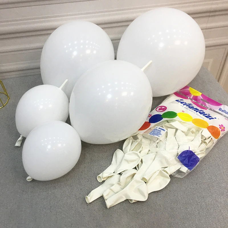 

50Pcs/Pack 6inch 10inch 12inch White Tail Balloons Wedding Birthday Party Love Shaped Connection Needle Tail Latex Balloon