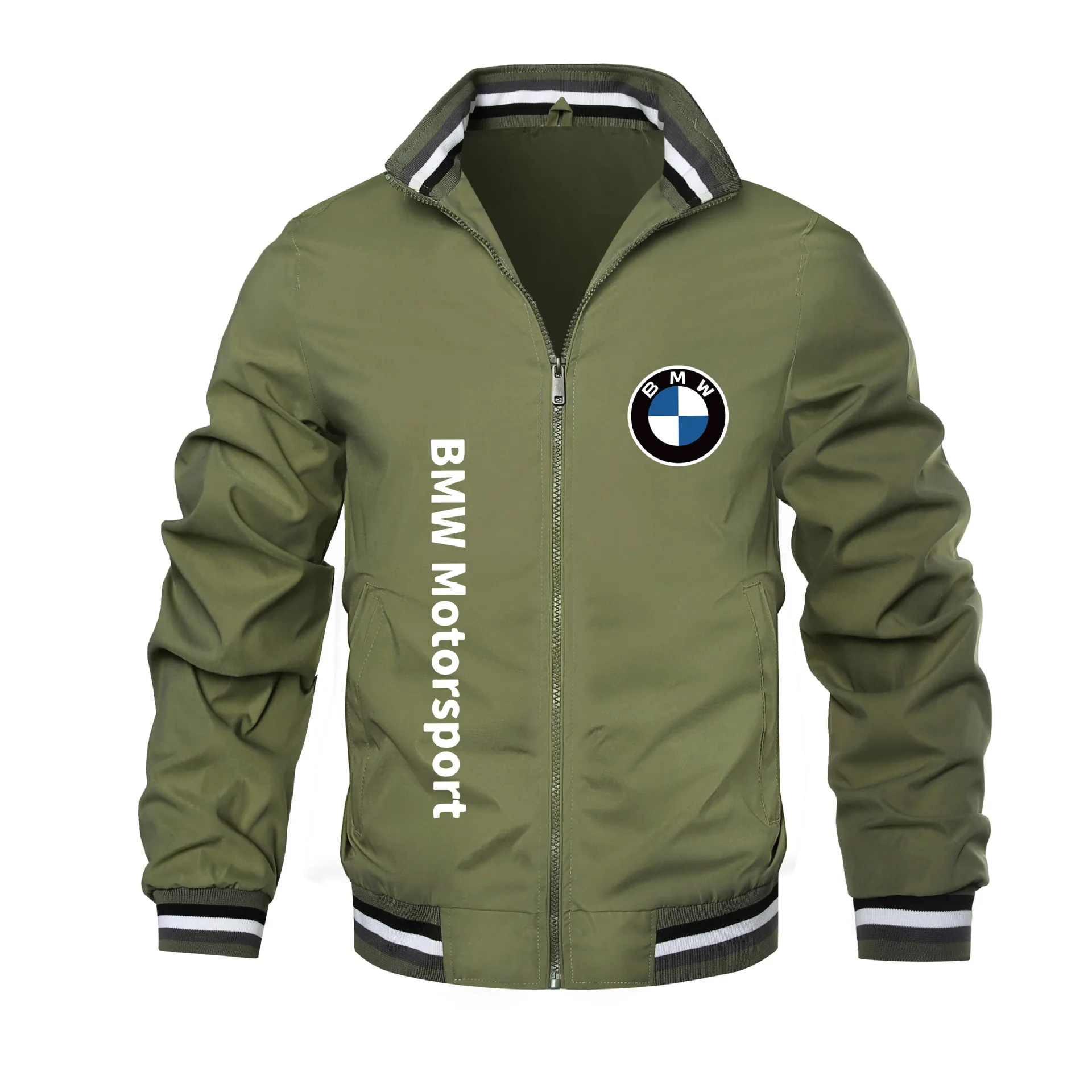 BMW Logo Zipper Jacket 2025 New Men's and Women's Riding Motorcycle Windproof Jacket BMW Printed Lapel Solid Color Jacket