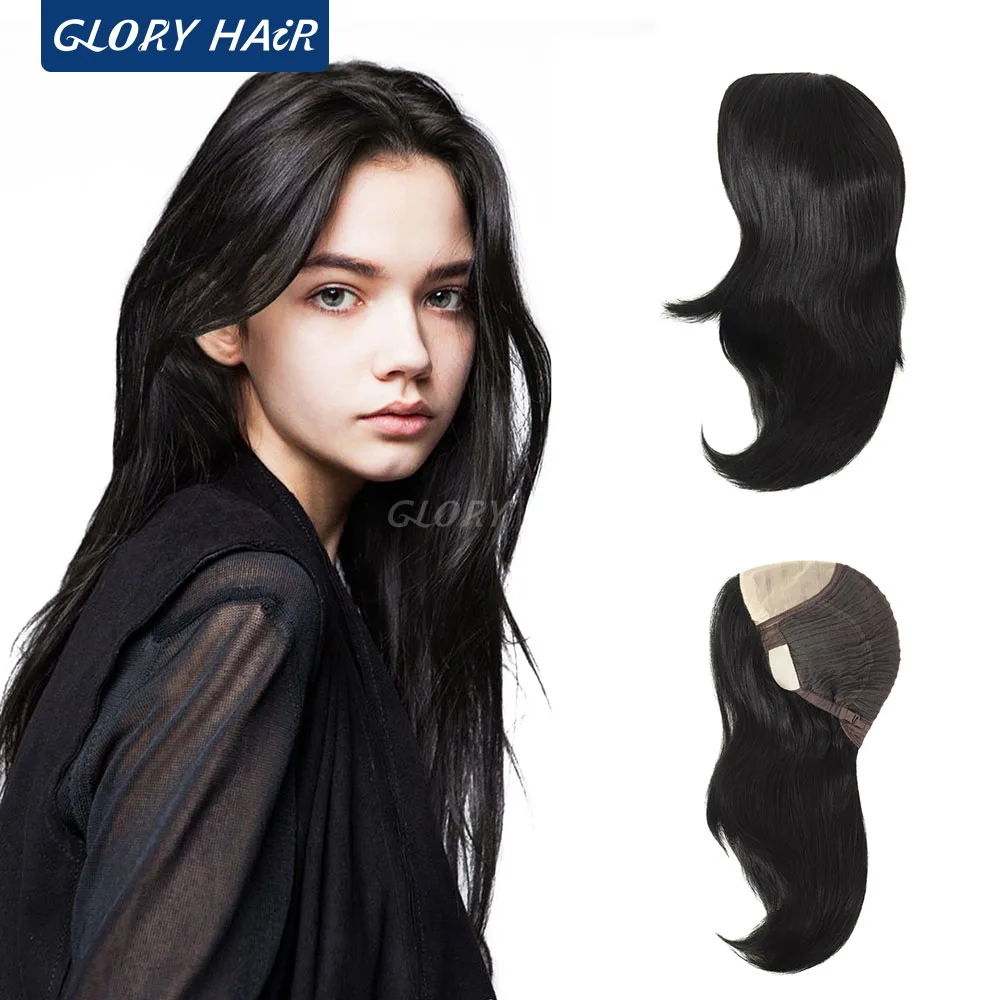 Gloryhair-JW23F Silk Top Lace PU Wig For Women 100% Chinese Remy Human Hair Glueless Wig Natural Scalp Female Wig