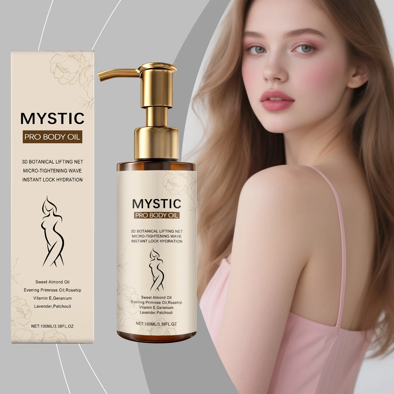 Anti-Aging Body Care Oil Increased Skin Firmness Smooth Texture Skin-Friendly Improve Rough Skin Nourishes Skin Body Massage Oil