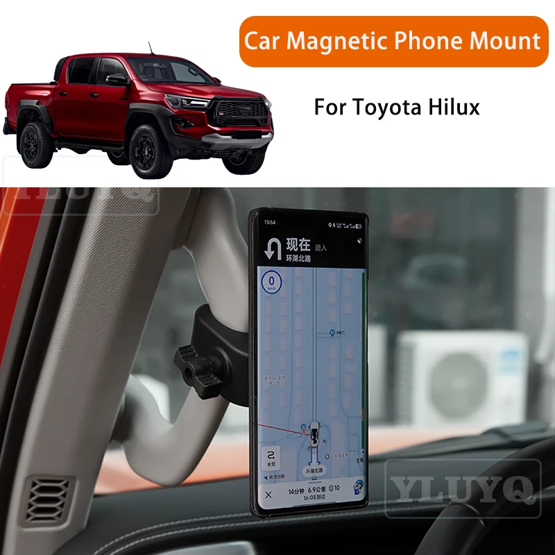 

For Toyota Hilux Car Magnetic Phone Holder, Gravity Navigation Mount, A-Pillar, Passenger Side, Car Interior Accessories