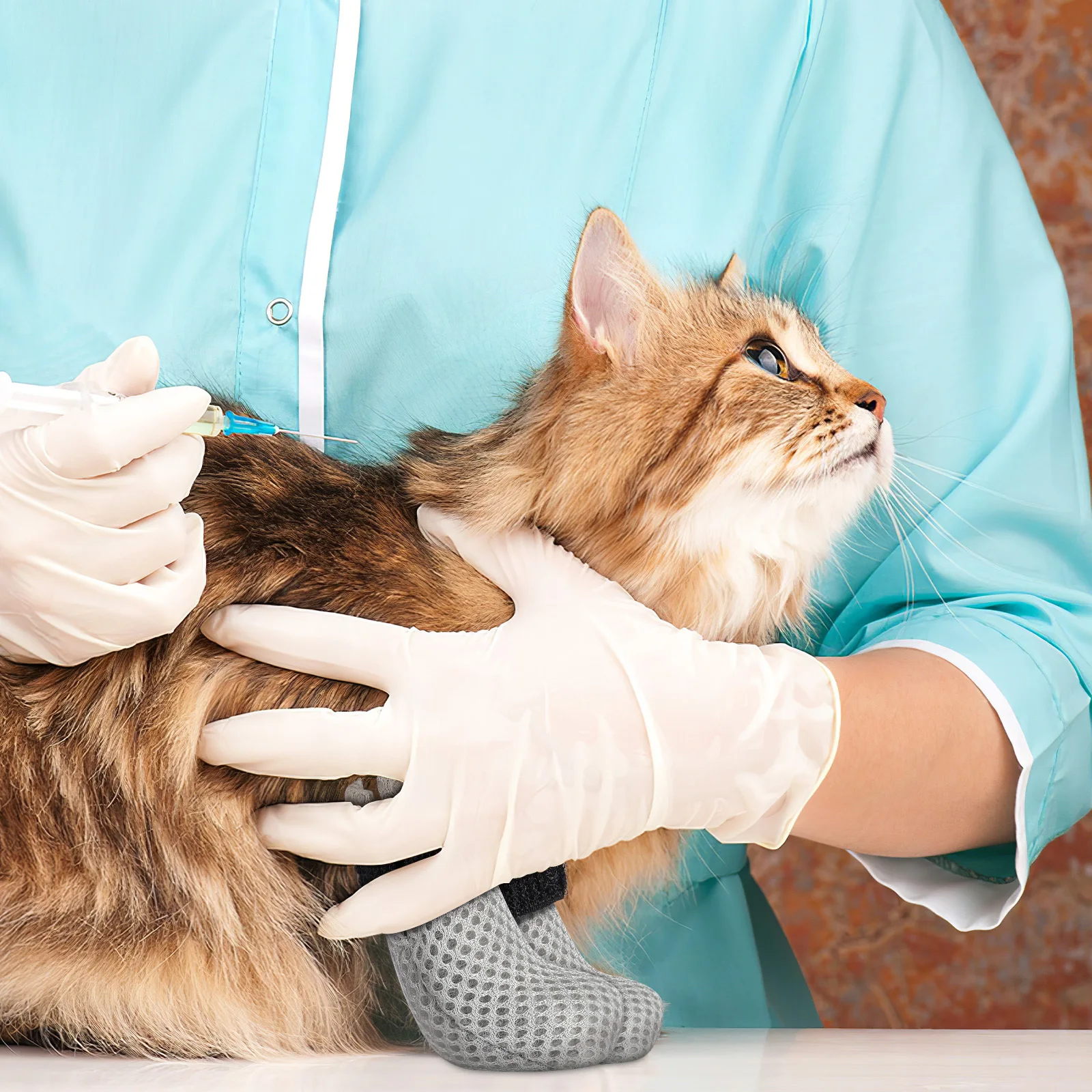 

4 pcs Feet Covers Breathable Mesh Adjustable Cat Foot Sleeves Floor Protector Warm Paw Cover For Cats Anti-Scratch Treatment