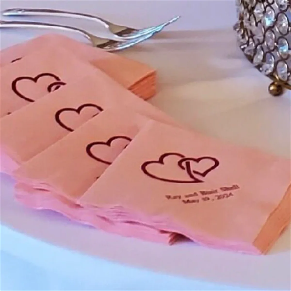 Custom Printed Wedding Napkins - Bride and Groom Personalized Wedding Napkins - Cocktail Wedding Napkins - Luncheon Wedding Napk