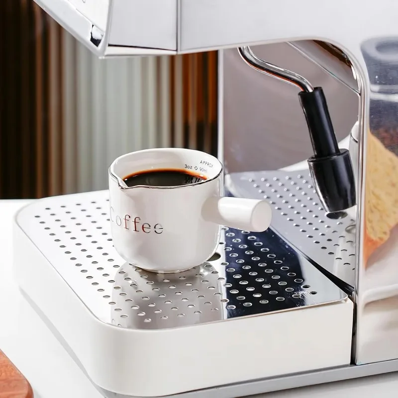 Mini Ceramic Coffee Cup with Handle V Shaped Spout Milk Cup Latte Creamer Blender Espresso Measuring Cup Tea Coffee Accessories - view 3