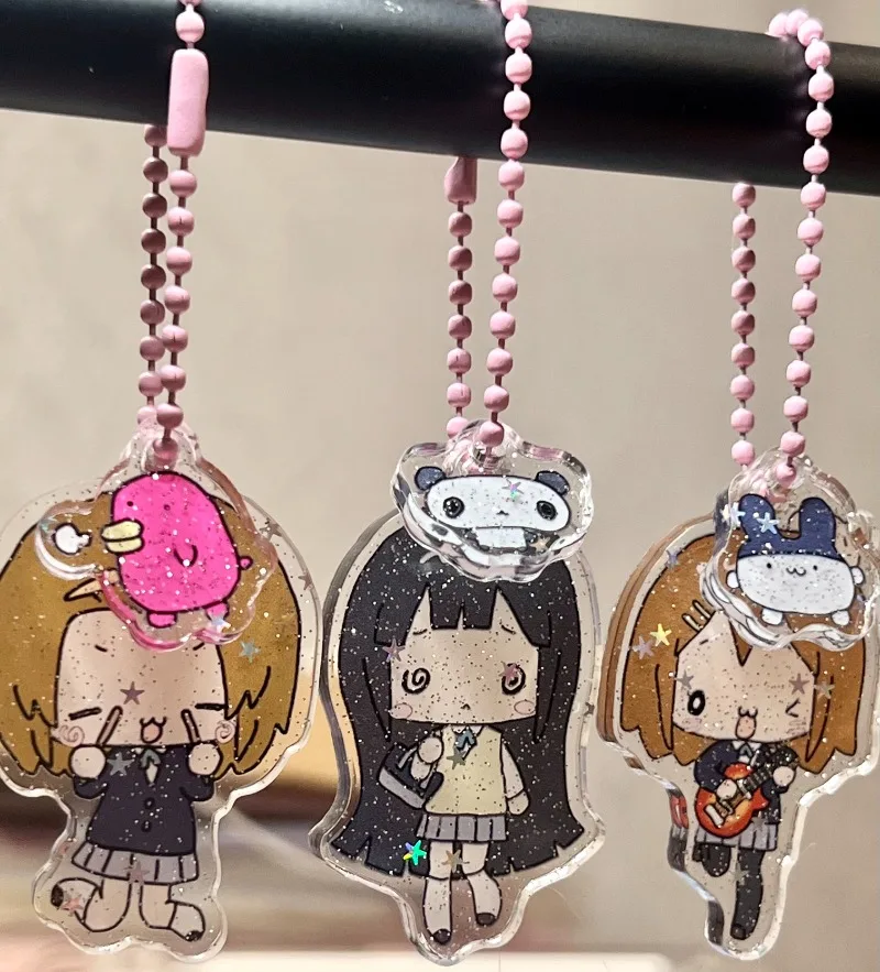 Anime Cartoon K-ON Hirasawa Yui Cute Sparkling Acrylic Keychain Student Backpack Pendant Decoration Collect Girls Birthday Gift