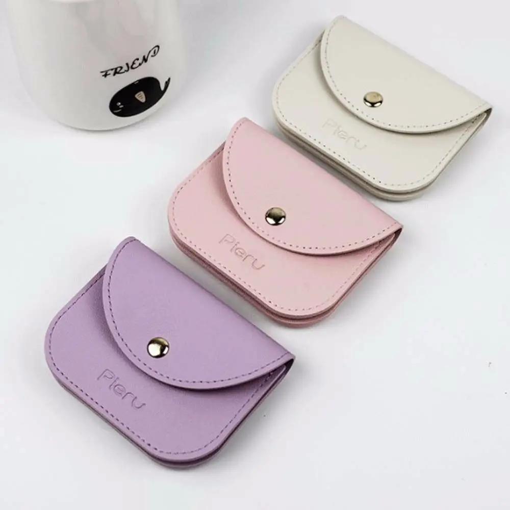 Travel Girls Boys Macaron Color Soft Jewelry Organizer Card Holders Earphone Holder Leather Coin Purse Key Bag Mini Wallet