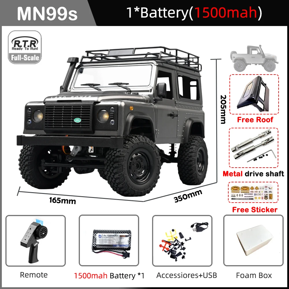 1:12 Schaal MN Model RTR Versie RC Auto 2.4G 4WD MN99S MN99 RC Rock Crawler Defender Afstandsbediening 1/12 Truck kinderen Speelgoed