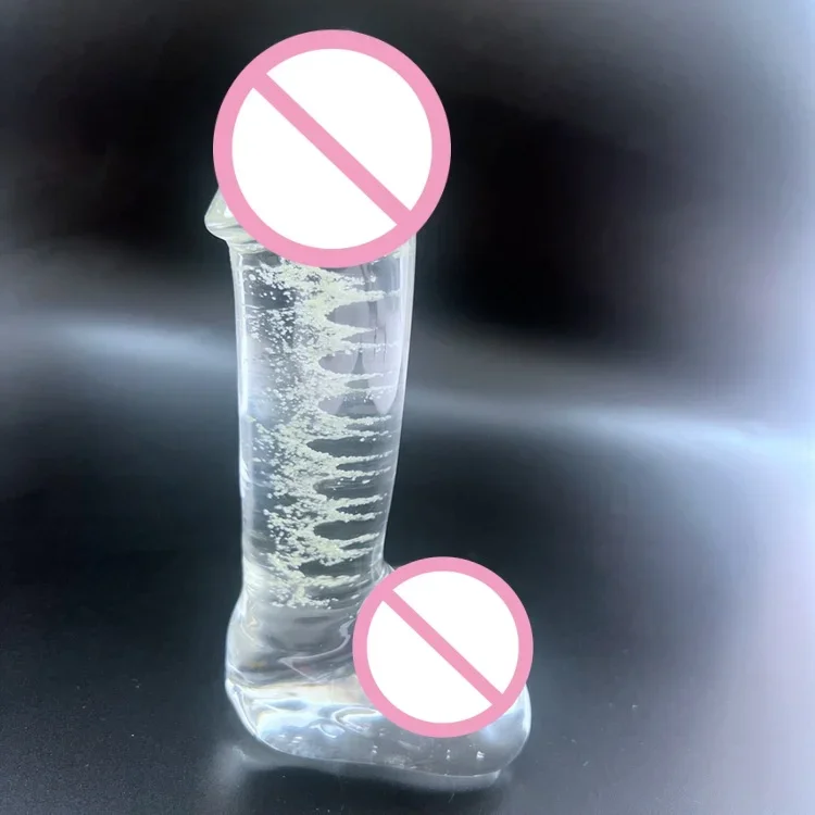 Glow-in-the-Dark Simulation Penis Glass Crystal Dildo Female Masturbation G-spot Anal Vaginal Orgasm Couple Sex Bdsm 145x37mm - view 2