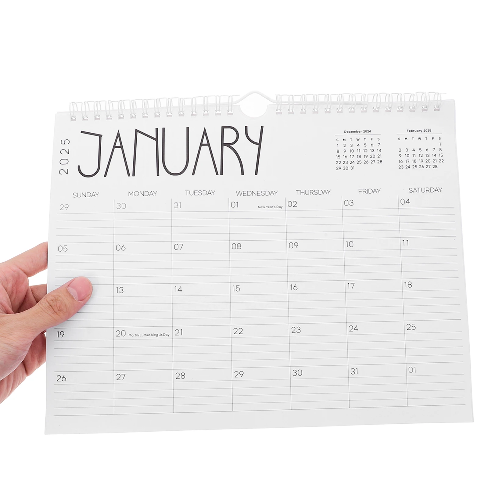 2025 Wall Calendar Yearly Planner Schedule Book 12 Month Hanging Design Flip Wall Agenda Daily Planner Graphing Notebook Family