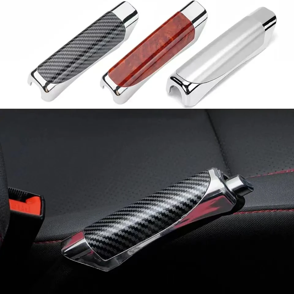 Universal Car Handbrake Grips Hand Brake Cover Protection Cover Carbon Fiber Parking Brake Decoration Shelnterior Accessories