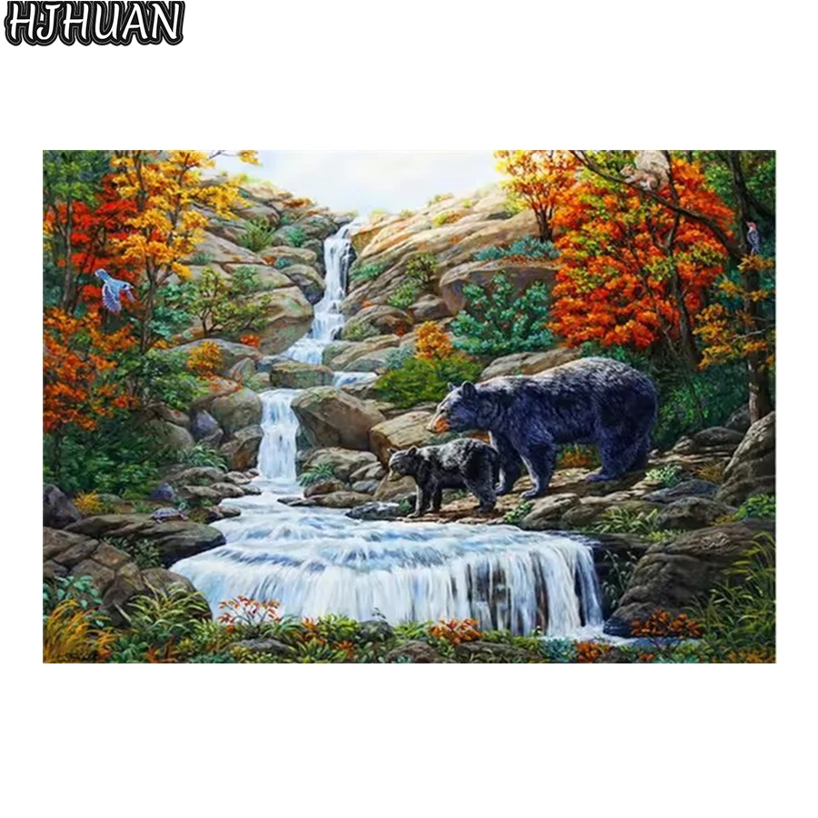 DIY 5D Diamond Painting Tree stream pig Mosaic Cross Stitch Kits Full Embroidery Mosaic Diamond cross-stitch Art Pictures Decor