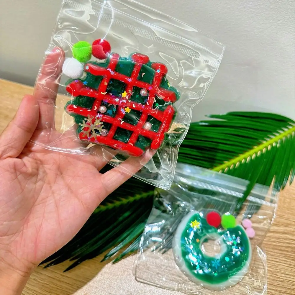 

Разминающие рождественские игрушки для кошачьей лапы, медленный отскок, мультяшная игрушка ручной работы с кошачьими когтями, красочная силиконовая игрушка для кошачьей лапы