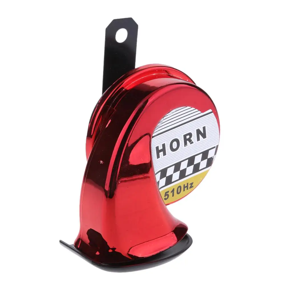 Car Motorcycle 130dB Loud Snail Air Horn Siren Waterproof 510hz 12V DC,Red