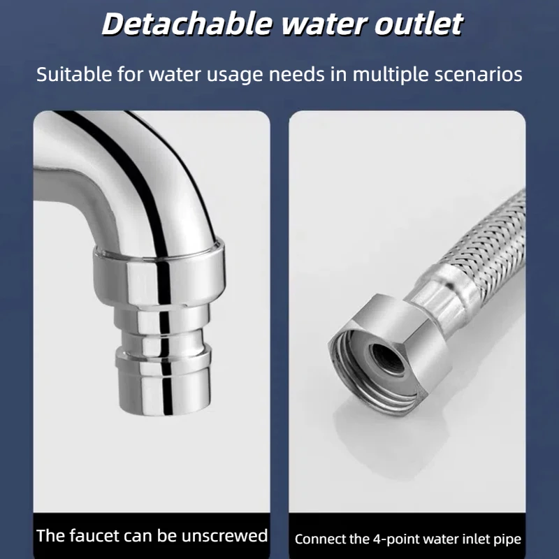 صنبور غسالة متعدد الوظائف مع فوهة ومقبض، مناسب للغسالات وأحواض المطبخ والحمامات