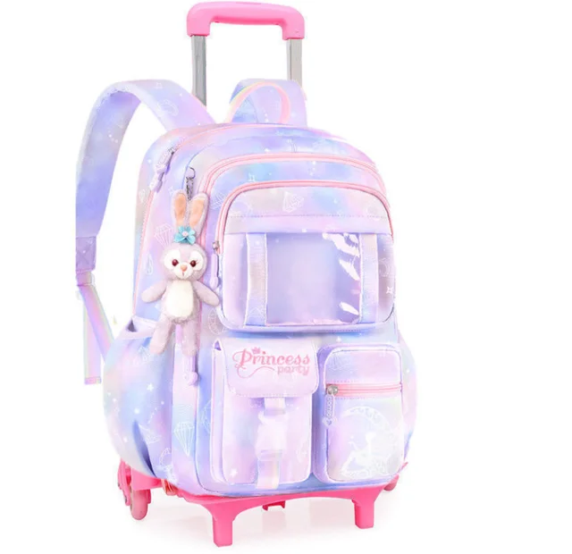 School Rolling backpack Bags school wheeled backpack for girls kids School trolley bag for girls school bag wheels for girls Trolley School Backpack with Wheels for Girls – view 1
