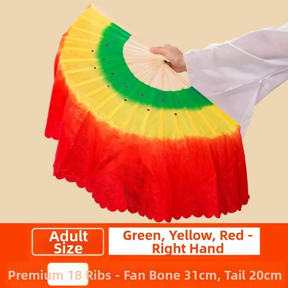 31 سنتيمتر الخيزران الصينية قصيرة الرقص الشرقي مروحة 20 سنتيمتر نصف دائرة الحرير الحجاب متعدد الألوان أزواج يانغكو الرقص الخيزران المشجعين راقصة الممارسة #5