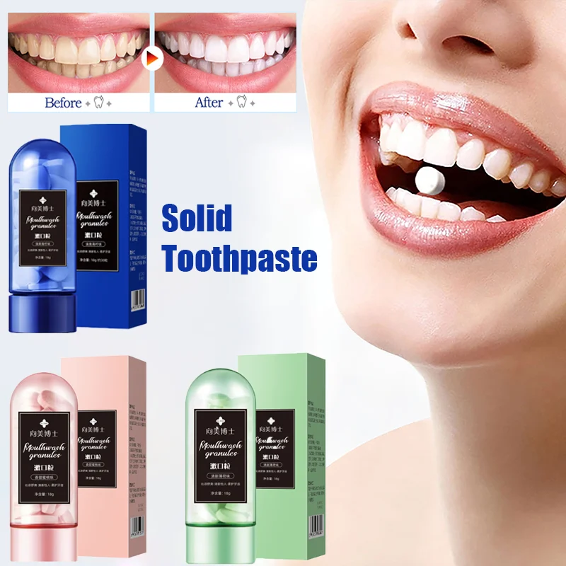 Probiotics Solid Toothpaste Tablets Remove Stains Portable Peppermint Mouthwash Water Clean Oral Cavity Tooth Powder Teeth Care